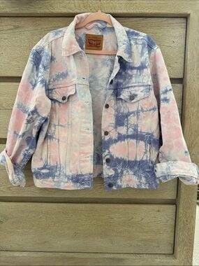 Levi's Tie-Dye Denim Jacket - Pink & Blue Wash